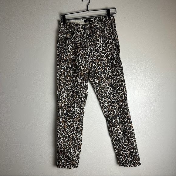 Volcom Leopard Print High Rise Super Stoned Skinny Jeans Pant Button Fly Size 27 - Picture 1 of 11